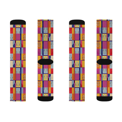 Sublimation Socks, Libra, Zodiac, Shapes Pattern