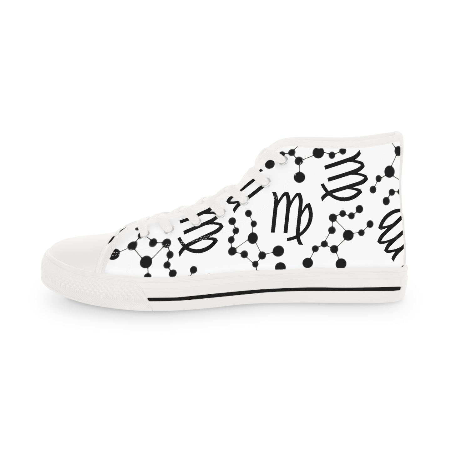 Men's High Top Sneakers, Breathable polyester canvas, Virgo Zodiac Design