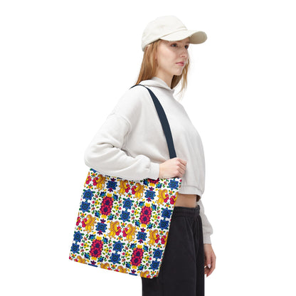 Tote Bag (AOP), Gemini, Zodiac, Flower Pattern