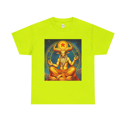 Unisex Heavy Cotton T-Shirt, Meditating Bull, Taurus Zodiac Design