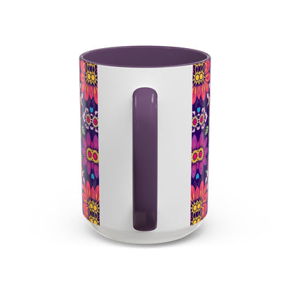 Accent Coffee Mug, Libra, Zodiac v3, Flower Pattern, (11, 15oz)