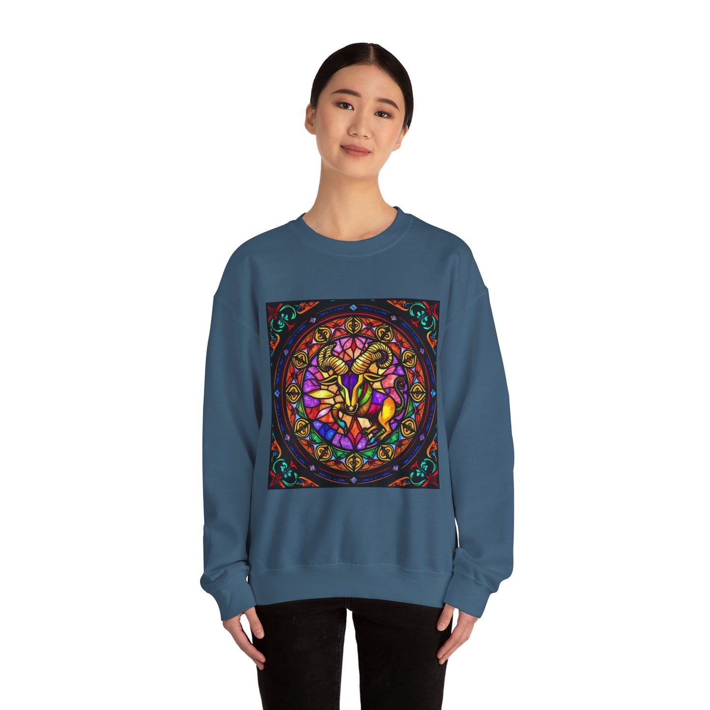 Unisex Heavy Blend™ Crewneck Sweatshirt, Glass 1, Taurus Zodiac Design