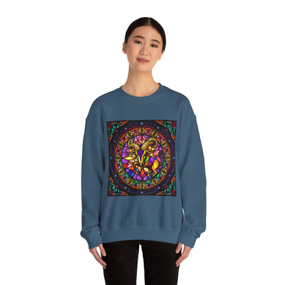 Unisex Heavy Blend™ Crewneck Sweatshirt, Glass 1, Taurus Zodiac Design