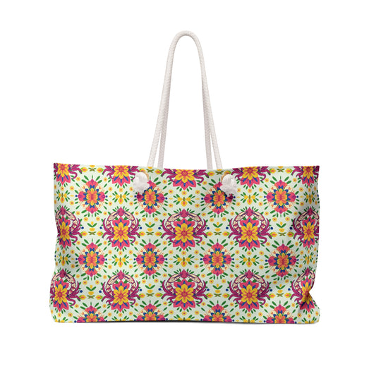 Weekender Bag, Cancer, Zodiac v4, Flower Pattern