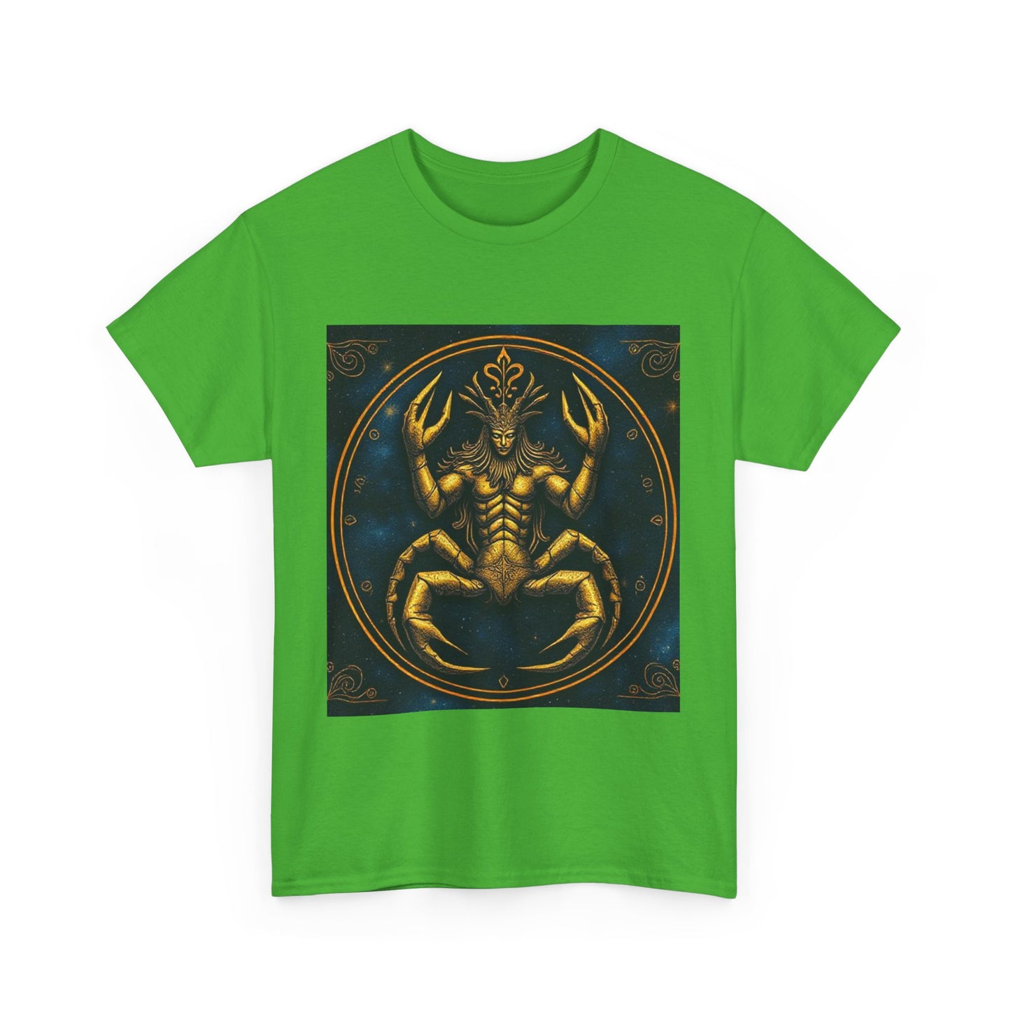 Unisex Heavy Cotton T-Shirt, Scorpion King, Cancer Zodiac Design