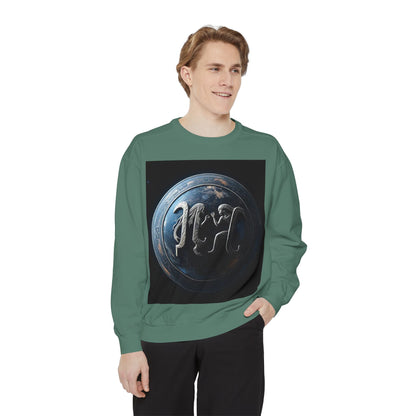 Garment-Dyed Sweatshirt, Unisex, Space Symbol Design, Gemini