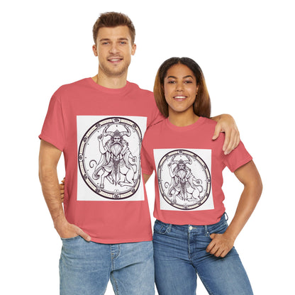 Unisex Heavy Cotton T-Shirt, Bull Centaur v1, Taurus Zodiac Design