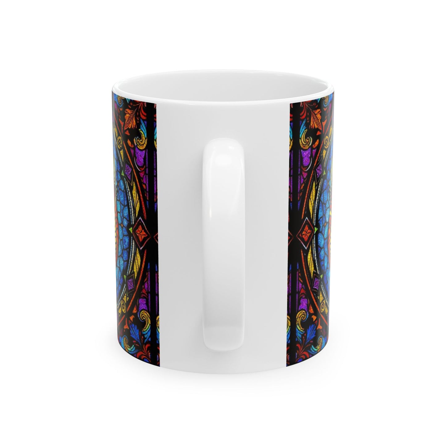 Ceramic Mug, (11oz, 15oz), Ceramic Coffee Mug, AOP, Glass Design, Pisces Zodiac Sign