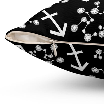Zodiac Spun Polyester Square Pillow Sagittarius Zodiac Sign Black Pillow