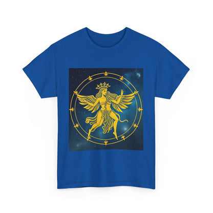 Unisex Heavy Cotton T-Shirt, Twin Angel v3, Gemini Zodiac Design