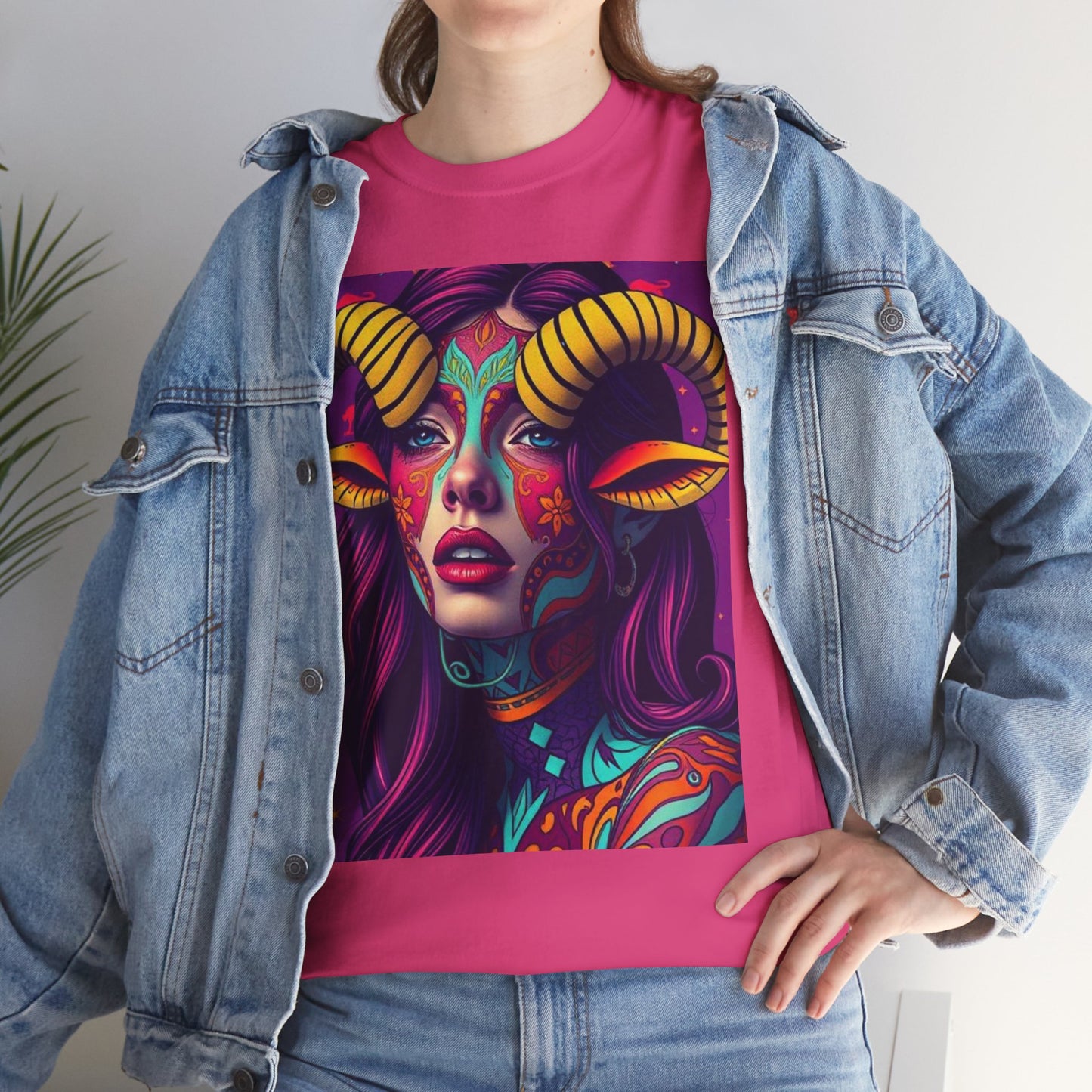 Unisex Heavy Cotton T-Shirt, Taurus, Zodiac v2, Sexy Art