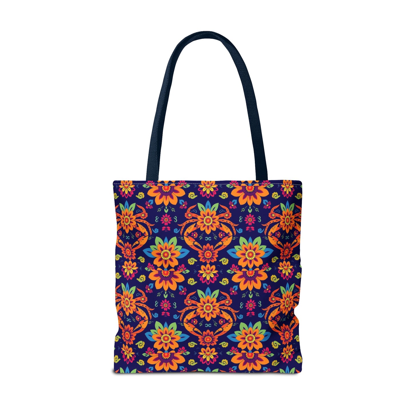 Tote Bag, (AOP), Cancer, Zodiac v6, Flower Pattern