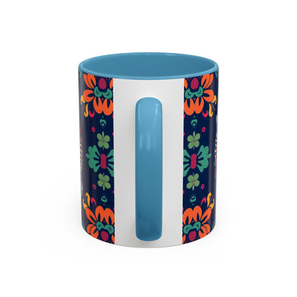 Accent Coffee Mug, Pisces, Zodiac. Flower Pattern, (11, 15oz)