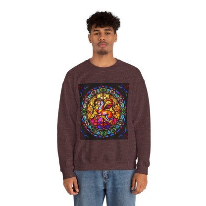 Unisex Heavy Blend™ Crewneck Sweatshirt, Glass 1, Aries Zodiac Design