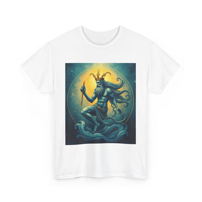 Unisex Heavy Cotton T-Shirt, Aquarius God, Zodiac Design