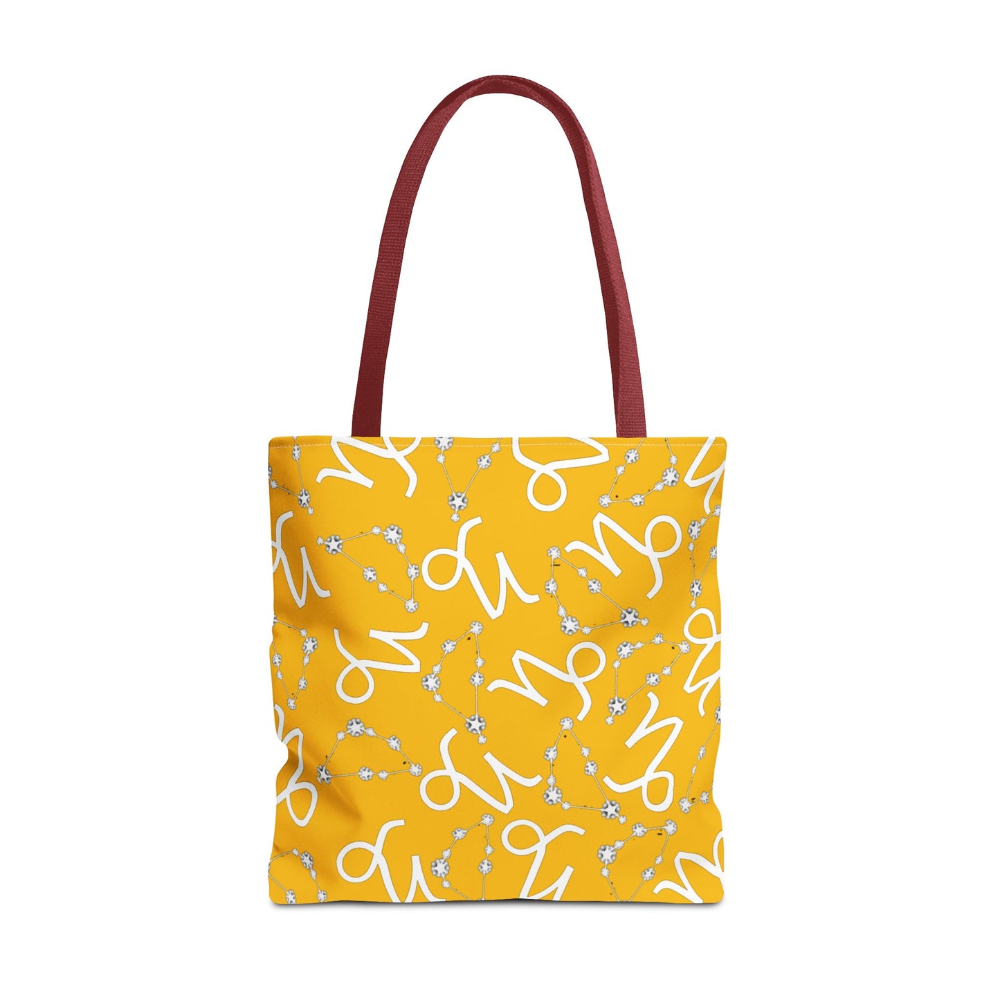 Tote Bag, Capricorn Zodiac Sign, AOP, (Yellow, White)