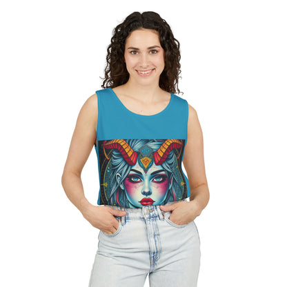 Unisex Garment-Dyed, Tank Top, Capricorn, Pop Art v1, 100% US cotton