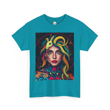 Unisex Heavy Cotton T-Shirt, Capricorn, Zodiac v2, Sexy Art