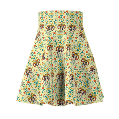 Women's Skater Skirt, (AOP), Aries, Zodiac v3, Sexy Pattern