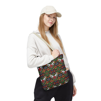Tote Bag (AOP), Taurus, Zodiac v1, Flower Pattern