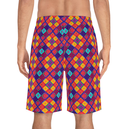 Men's Board Shorts, (AOP), Virgo, Zodiac, Shape Pattern