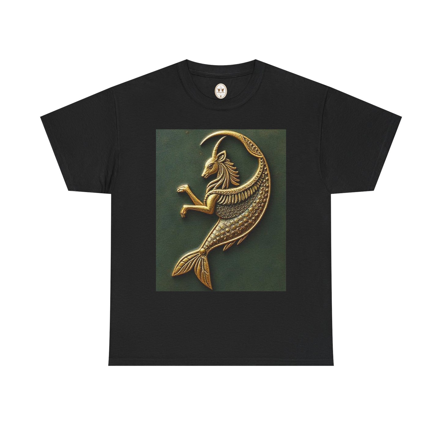 Unisex Heavy Cotton T-Shirt, Capricorn Animal v1, Symbol, Zodiac Design