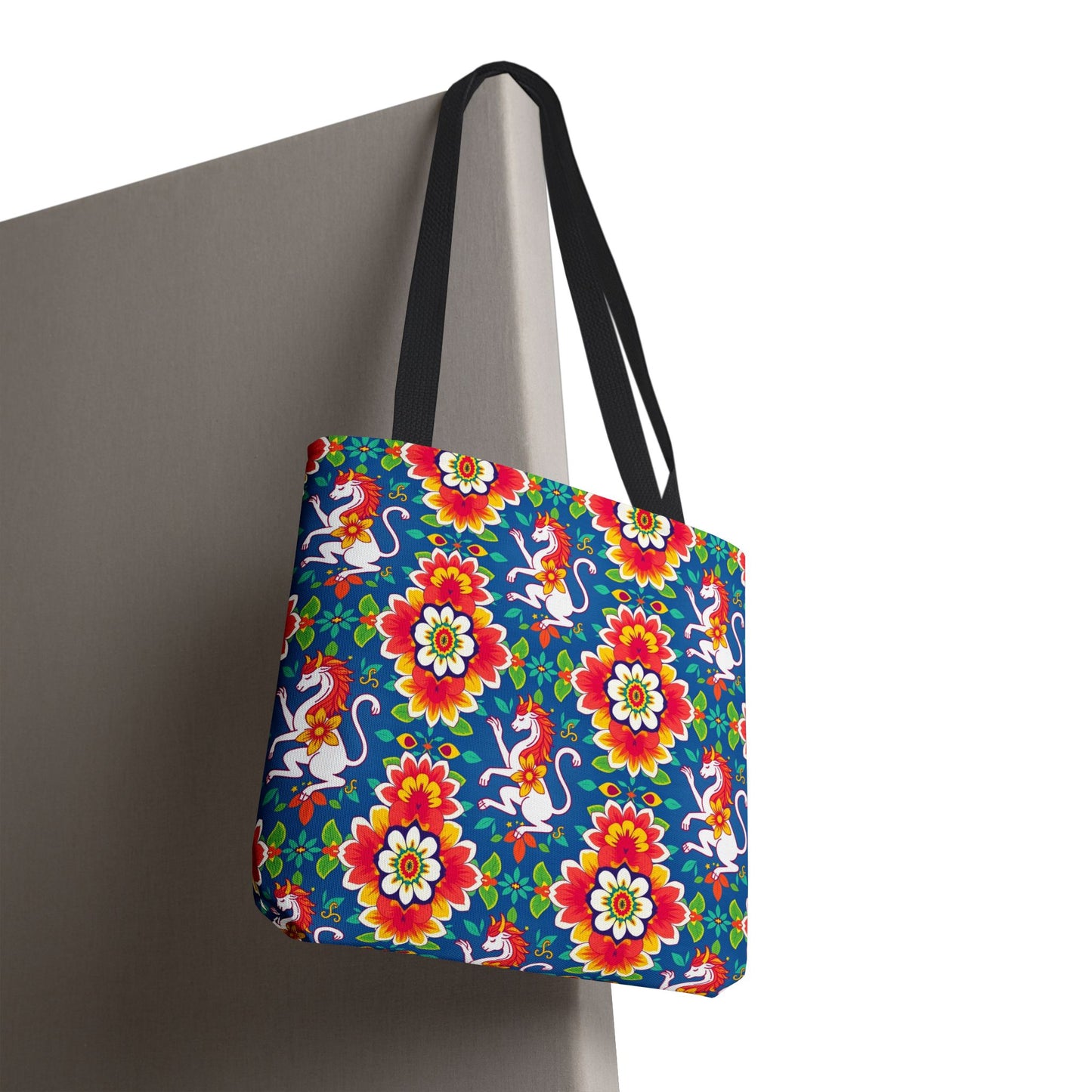 Tote Bag, (AOP), Virgo, Zodiac v2, Flower Pattern