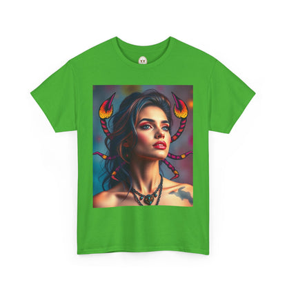 Unisex Heavy Cotton T-Shirt, Scorpio, Zodiac v2, Sexy Art