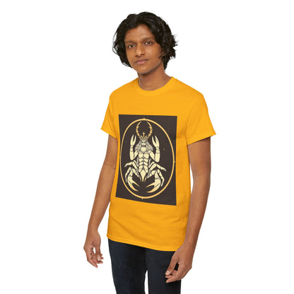 Unisex Heavy Cotton T-Shirt, Scorpio King, Print Art, Zodiac Design