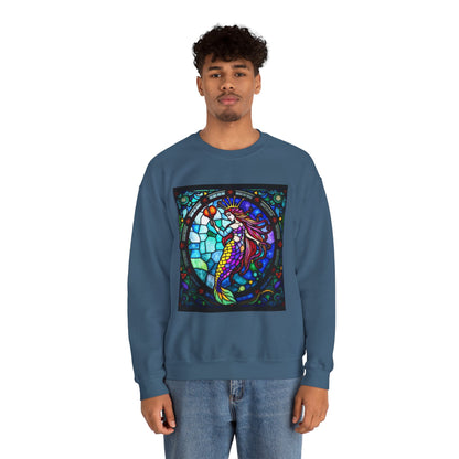 Unisex Heavy Blend™ Crewneck Sweatshirt, Glass, Aquarius Zodiac Design