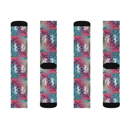 Sublimation Socks, Gemini, Zodiac v1, Pattern