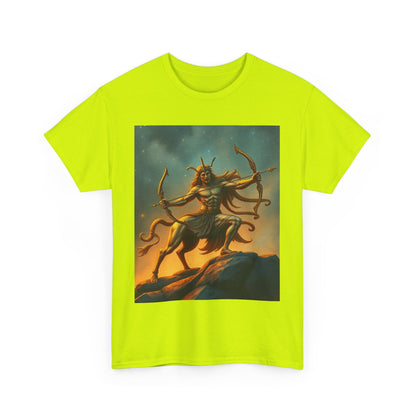 Unisex Heavy Cotton T-Shirt, Arrow Centaur v1, Sagittarius Zodiac Design