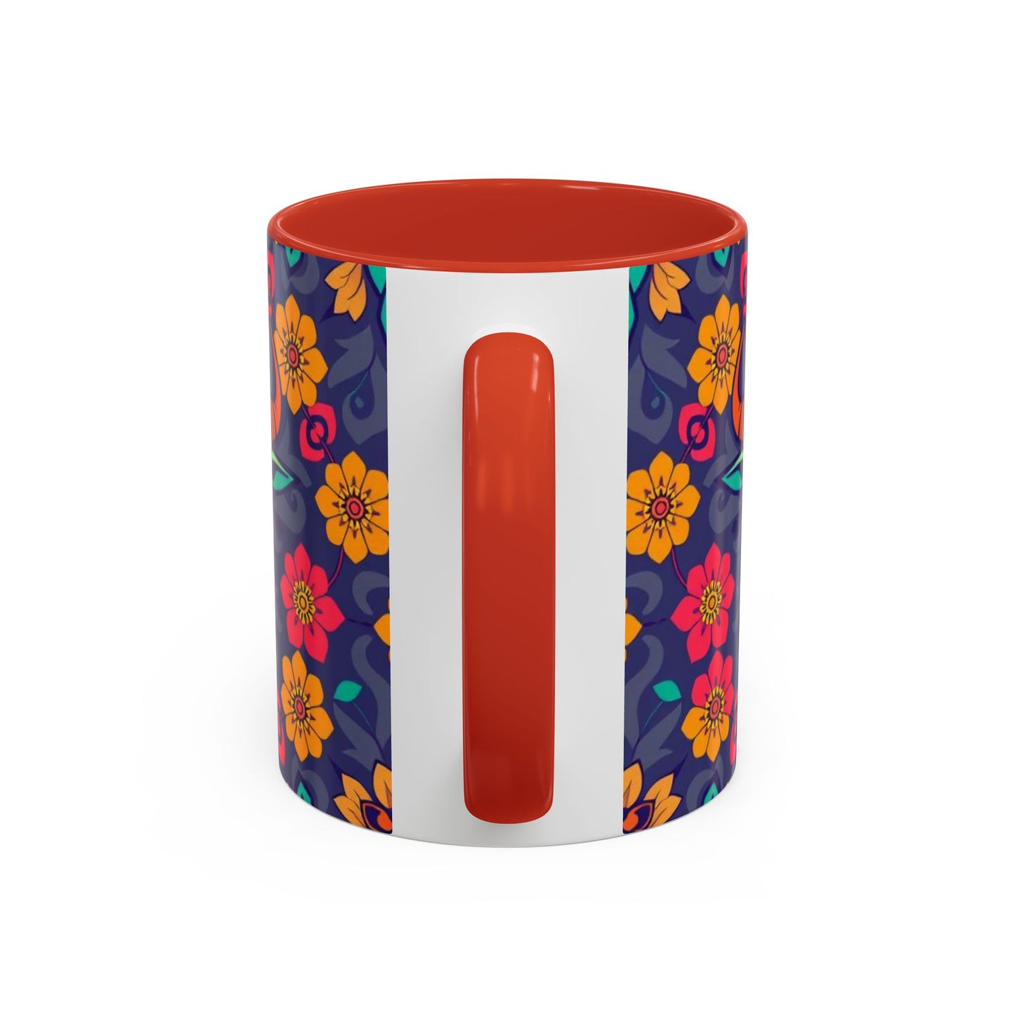 Accent Coffee Mug, Taurus, Zodiac. Flower Pattern, (11, 15oz)