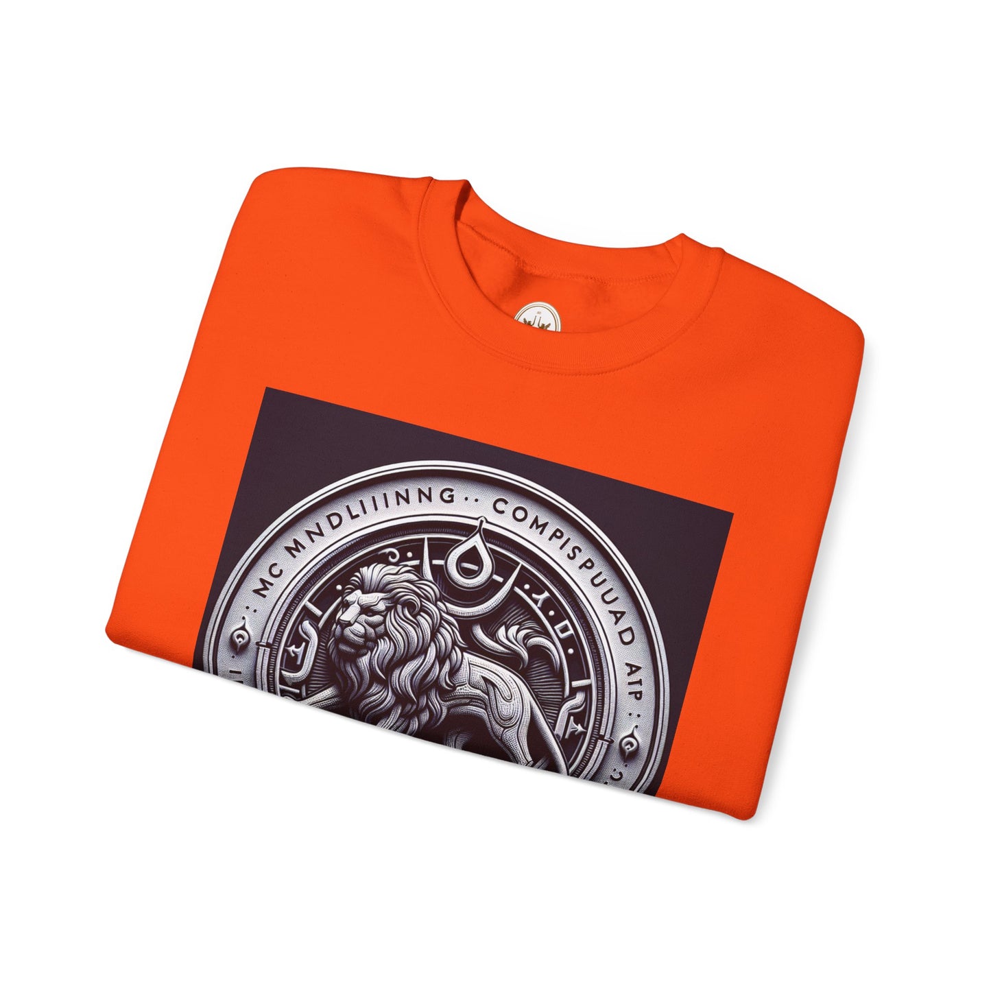 Unisex Heavy Blend™ Crewneck Sweatshirt, Lion Coin, Leo Zodiac Design