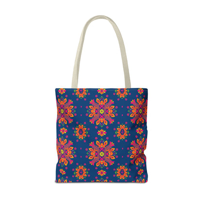 Tote Bag (AOP), Gemini, Zodiac v2, Flower Pattern