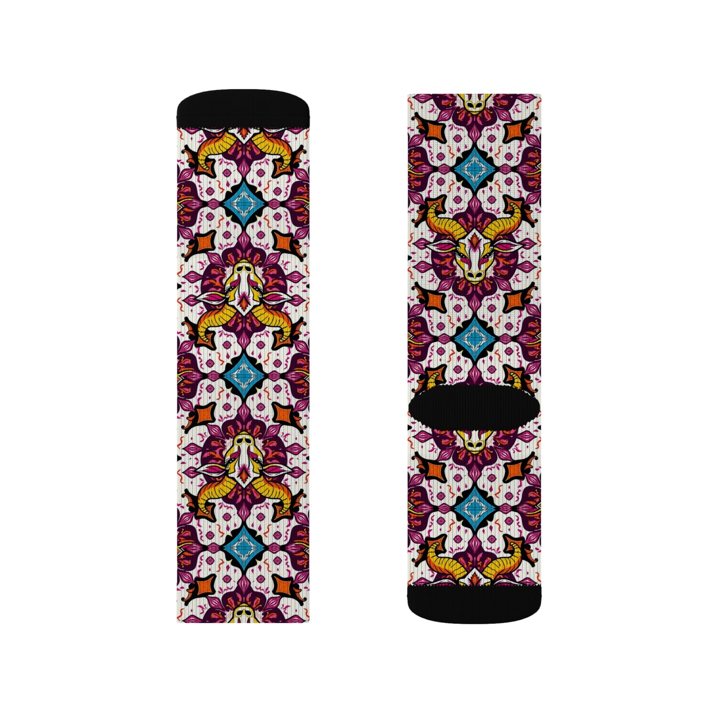 Sublimation Socks, Taurus, Zodiac v3, Jewel Pattern
