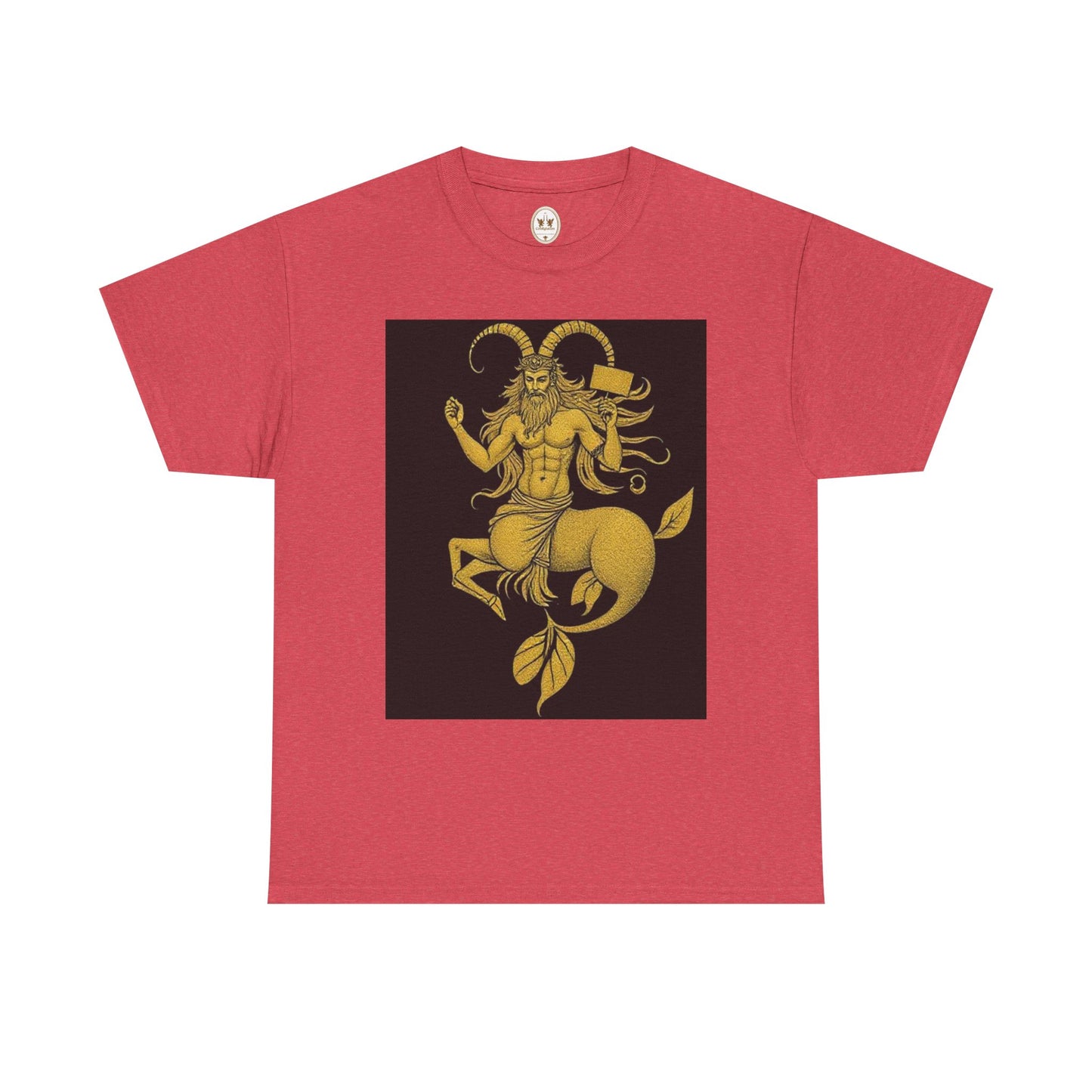 Unisex Heavy Cotton T-Shirt, Capricorn God, Zodiac Design