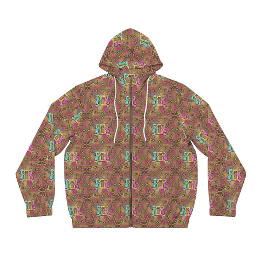 Full-Zip Hoodie (AOP), Gemini, Zodiac, Pattern