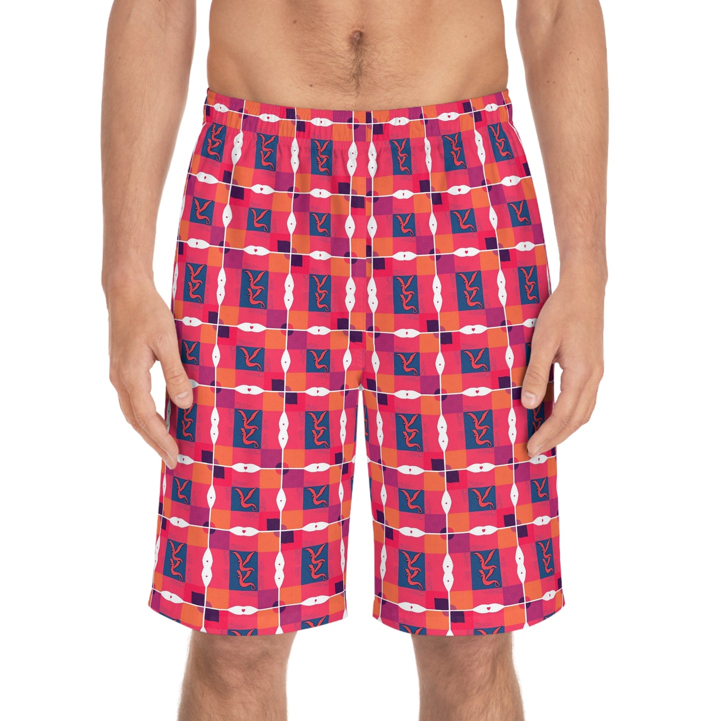 Men's Board Shorts, (AOP), Sagittarius, Zodiac, Shape Pattern