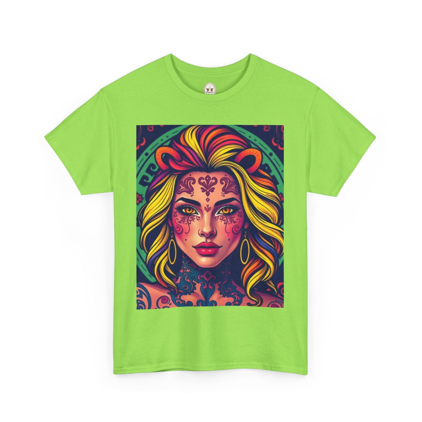 Unisex Heavy Cotton T-Shirt, Leo, Zodiac v1, Sexy Art