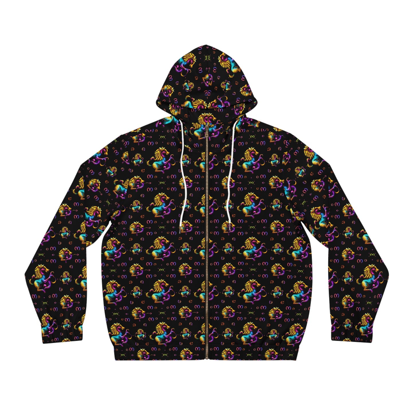 Full-Zip Hoodie (AOP), Virgo, Zodiac v1, Pattern