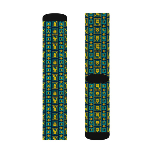 Sublimation Socks, Leo, Zodiac, Shapes Pattern