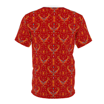 Unisex Cut & Sew T-Shirt, (AOP), Sagittarius, Zodiac v3, Jewels Pattern