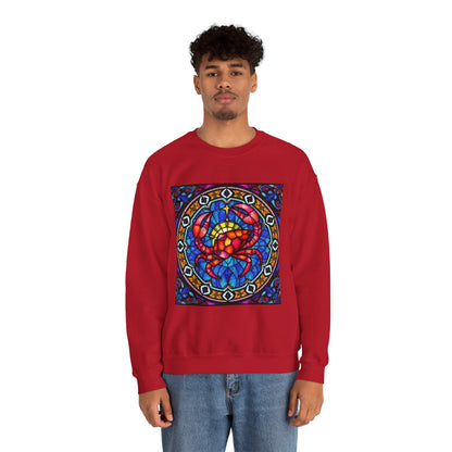 Unisex Heavy Blend™ Crewneck Sweatshirt, Glass 1, Cancer Zodiac Design