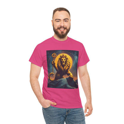 Unisex Heavy Cotton T-Shirt, King of Lion v3, Leo Zodiac Design