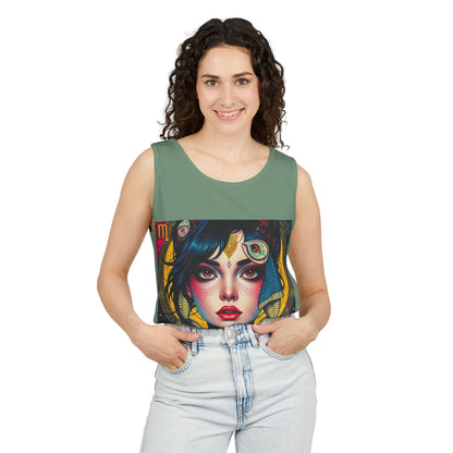 Unisex Garment-Dyed, Tank Top, Pisces Design, Pop Art, 100% US cotton