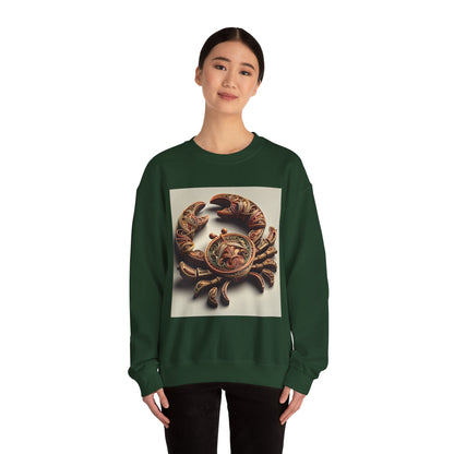 Unisex Heavy Blend™ Crewneck Sweatshirt, Crab Artifact, Cancer Zodiac Design