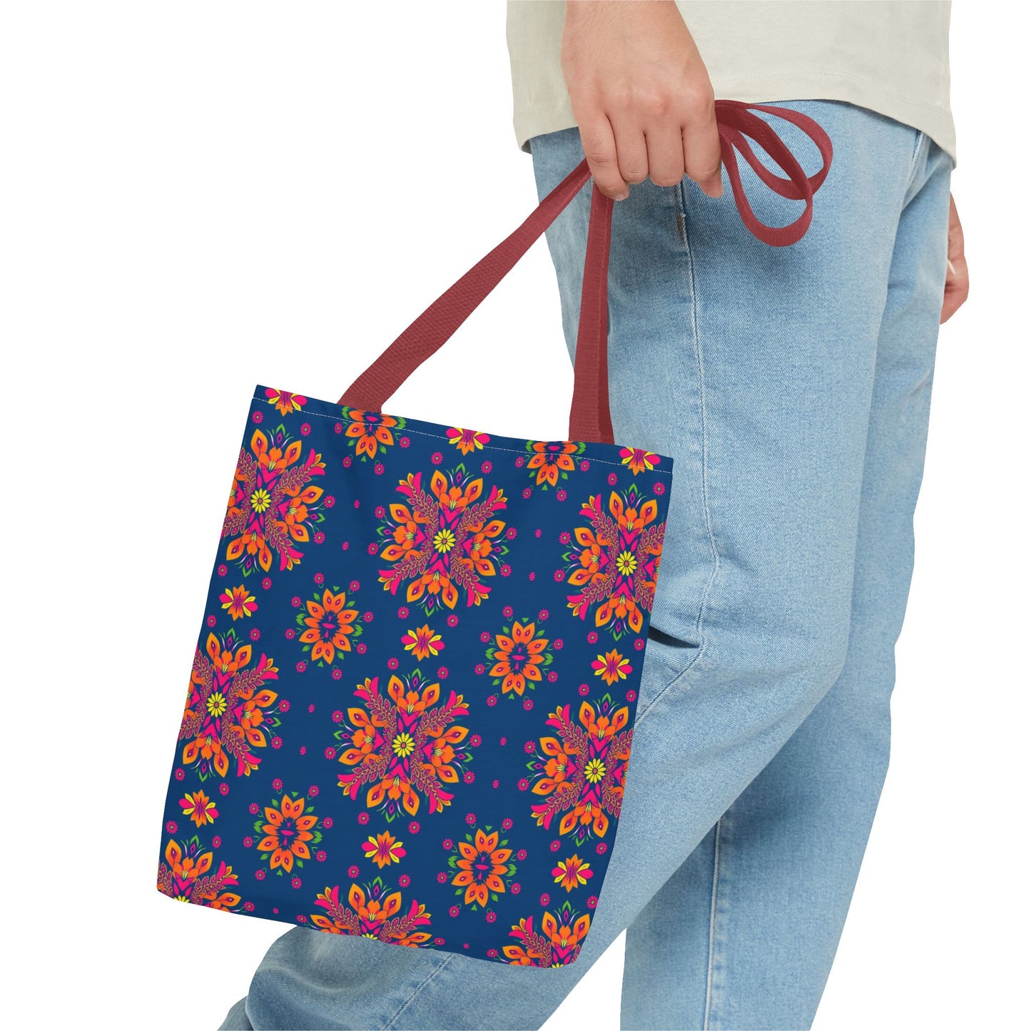 Tote Bag (AOP), Gemini, Zodiac v2, Flower Pattern