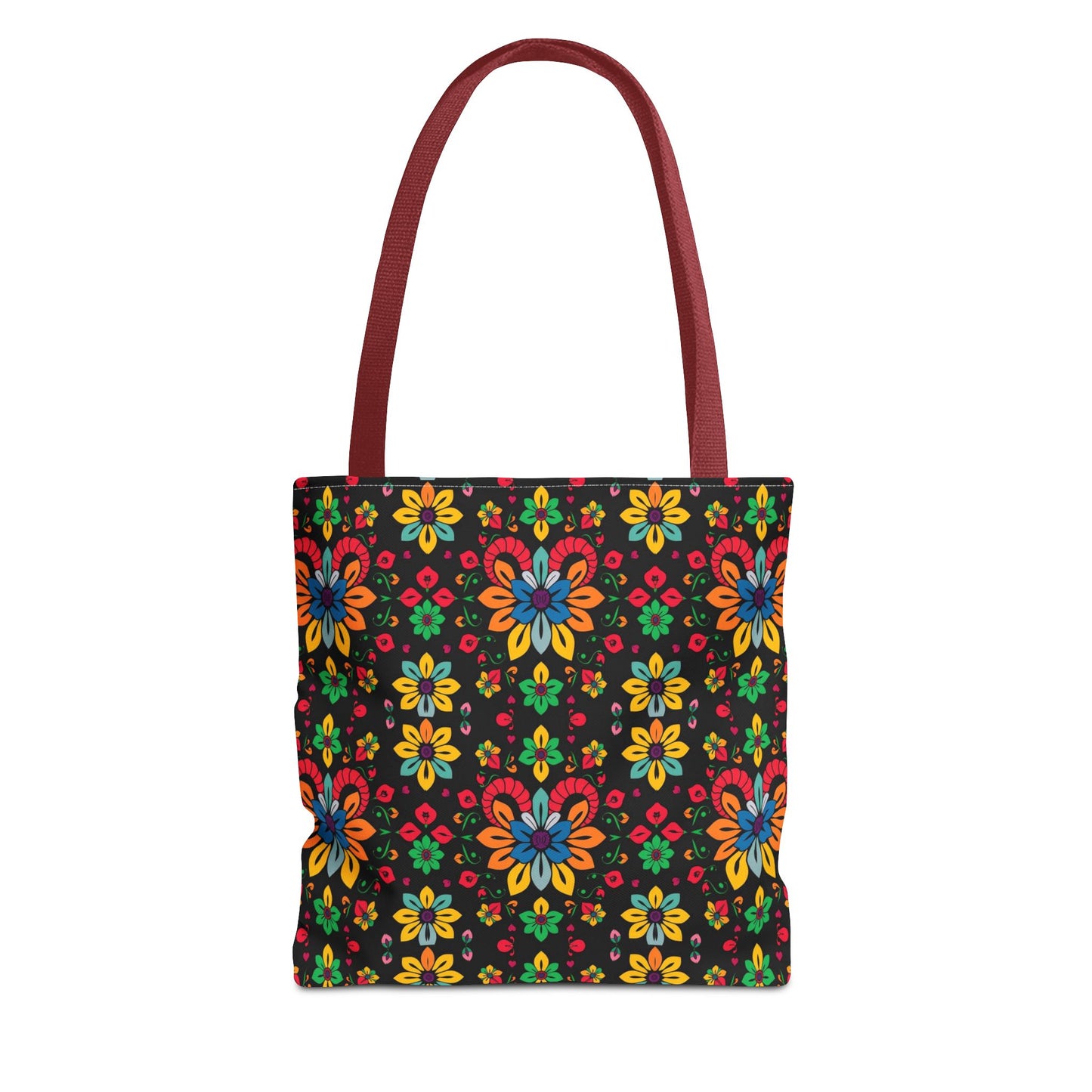 Tote Bag, (AOP), Aries, Zodiac v3, Flower Pattern