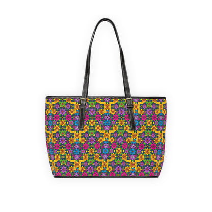 Leather Shoulder Bag, Gemini, Zodiac, Flower Pattern